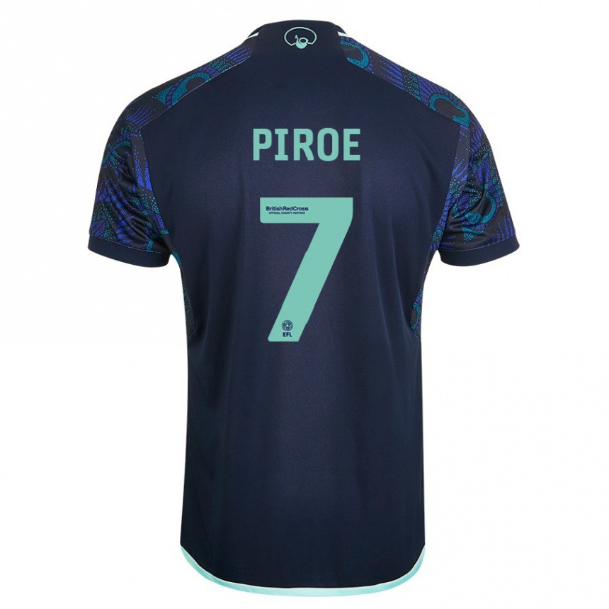 Kinder Fußball Joël Piroe #7 Blau Auswärtstrikot Trikot 2023/24 T-Shirt Luxemburg