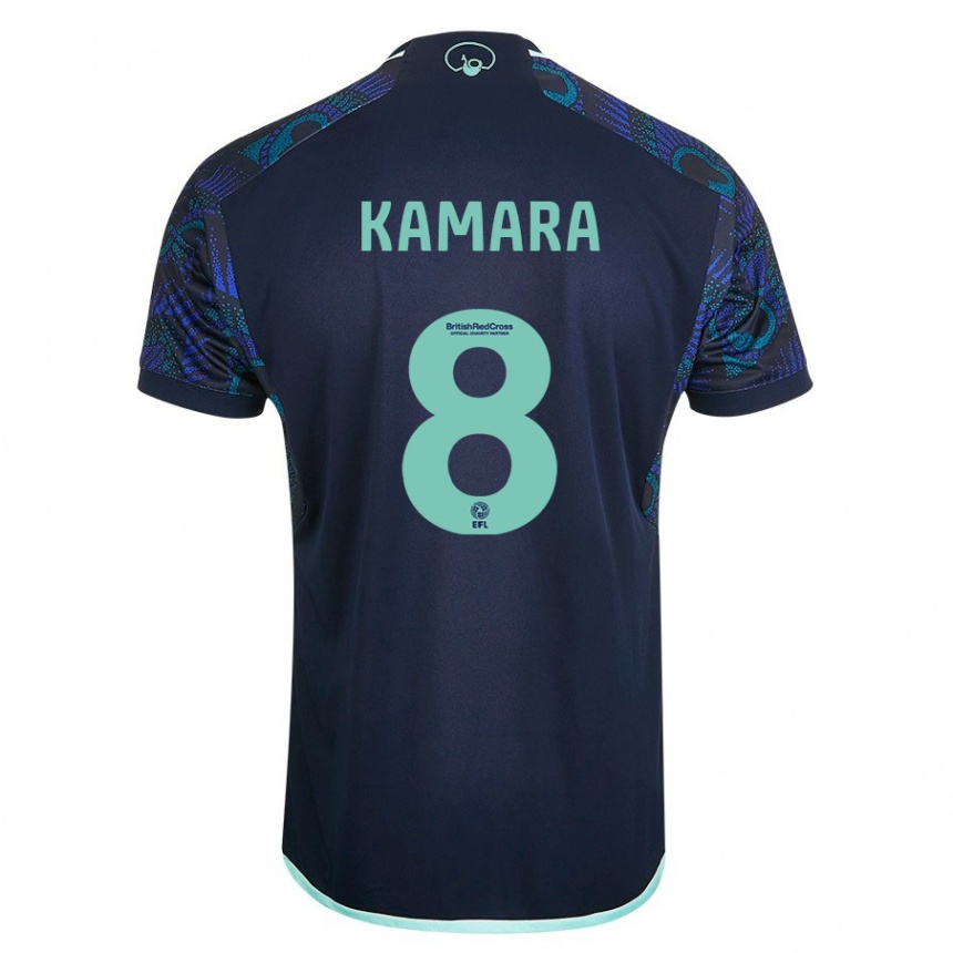Kinder Fußball Glen Kamara #8 Blau Auswärtstrikot Trikot 2023/24 T-Shirt Luxemburg
