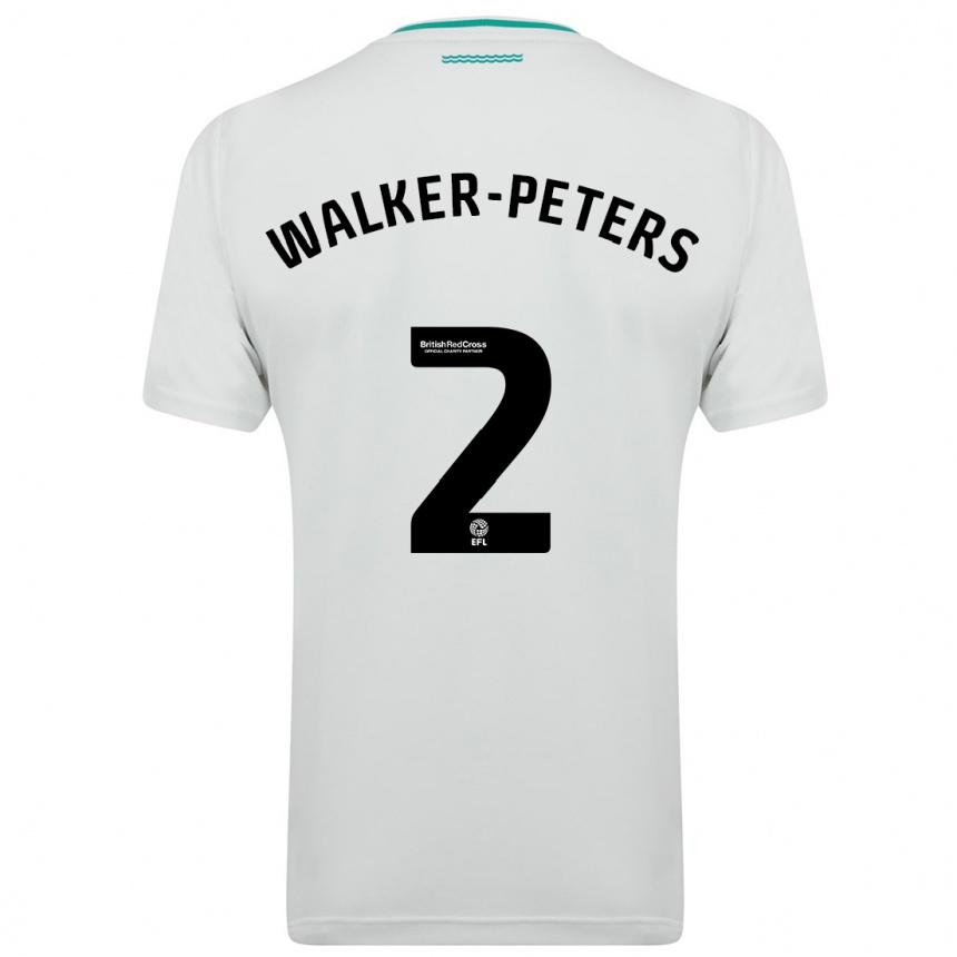 Kinder Fußball Kyle Walker-Peters #2 Weiß Auswärtstrikot Trikot 2023/24 T-Shirt Luxemburg