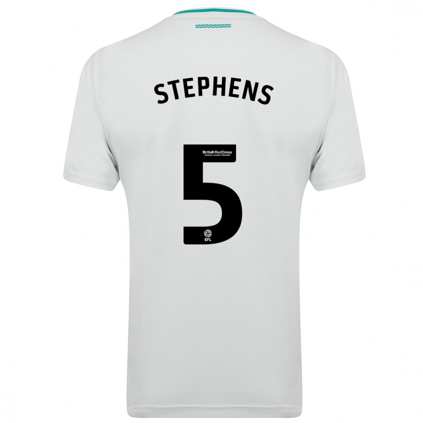 Kinder Fußball Jack Stephens #5 Weiß Auswärtstrikot Trikot 2023/24 T-Shirt Luxemburg