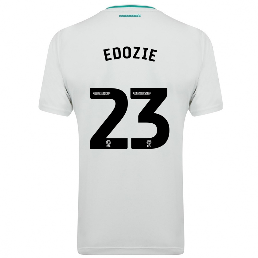 Kinder Fußball Samuel Edozie #23 Weiß Auswärtstrikot Trikot 2023/24 T-Shirt Luxemburg