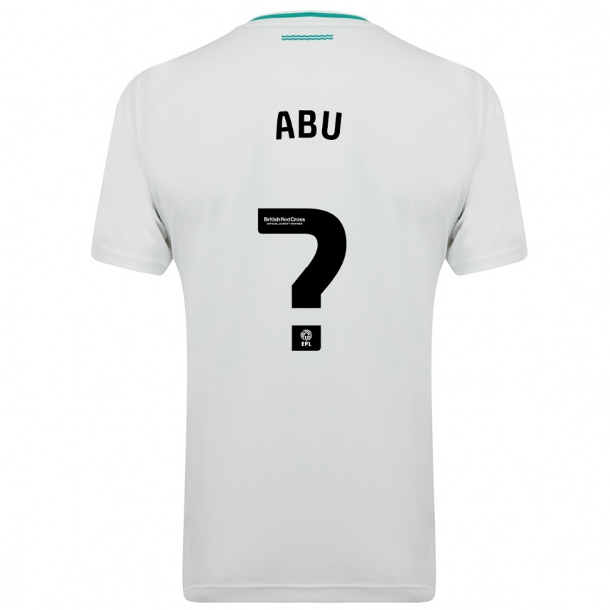 Kinder Fußball Derrick Abu #0 Weiß Auswärtstrikot Trikot 2023/24 T-Shirt Luxemburg