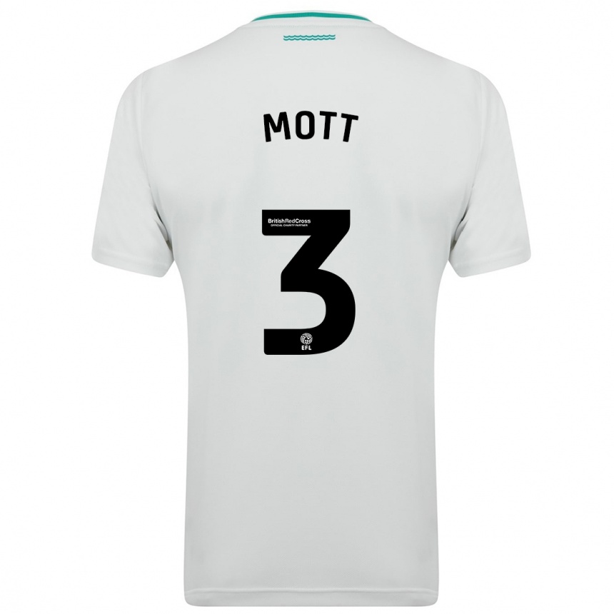 Kinder Fußball Millicent Mott #3 Weiß Auswärtstrikot Trikot 2023/24 T-Shirt Luxemburg