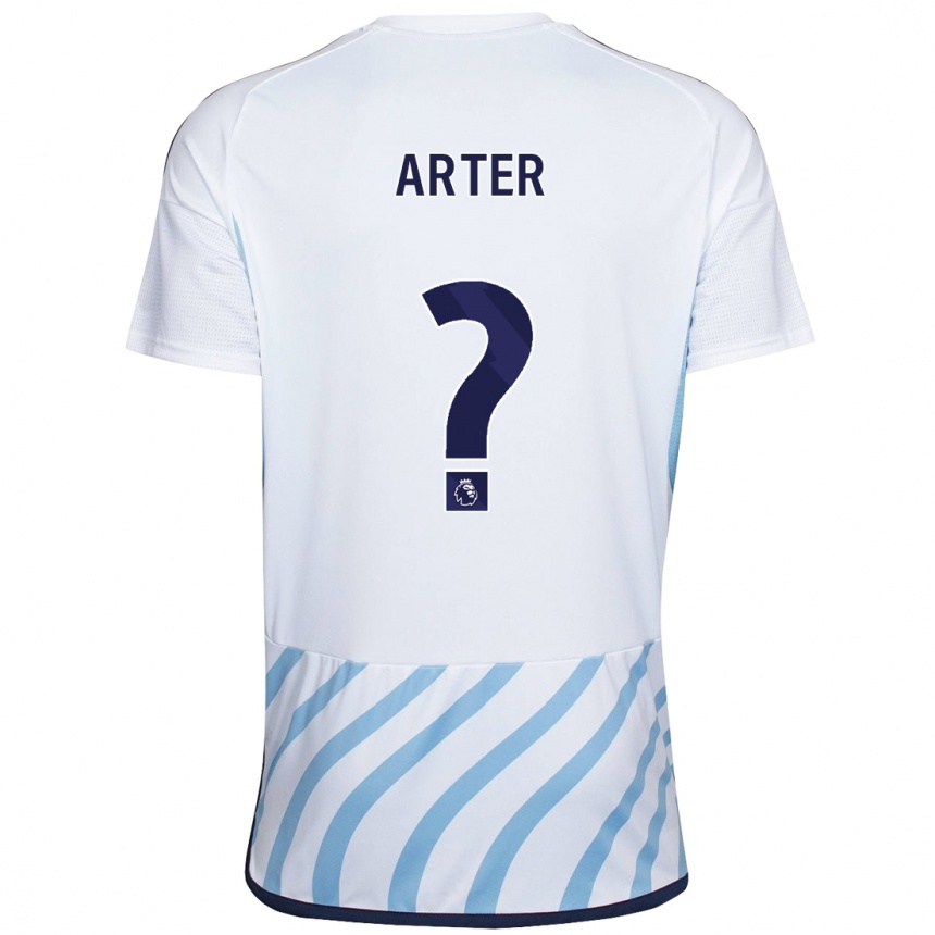 Kinder Fußball Harry Arter #0 Weiß Blau Auswärtstrikot Trikot 2023/24 T-Shirt Luxemburg