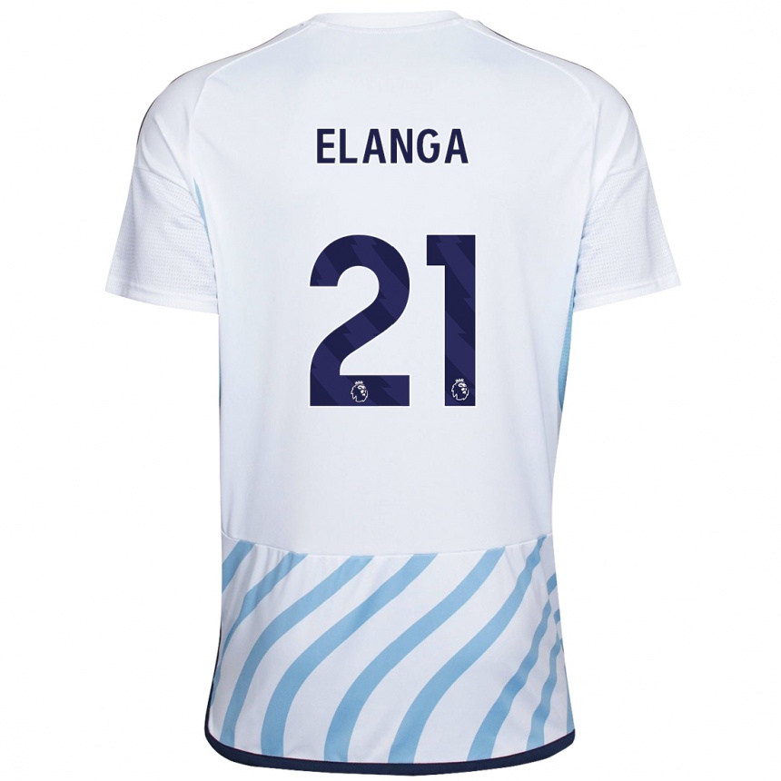 Kinder Fußball Anthony Elanga #21 Weiß Blau Auswärtstrikot Trikot 2023/24 T-Shirt Luxemburg