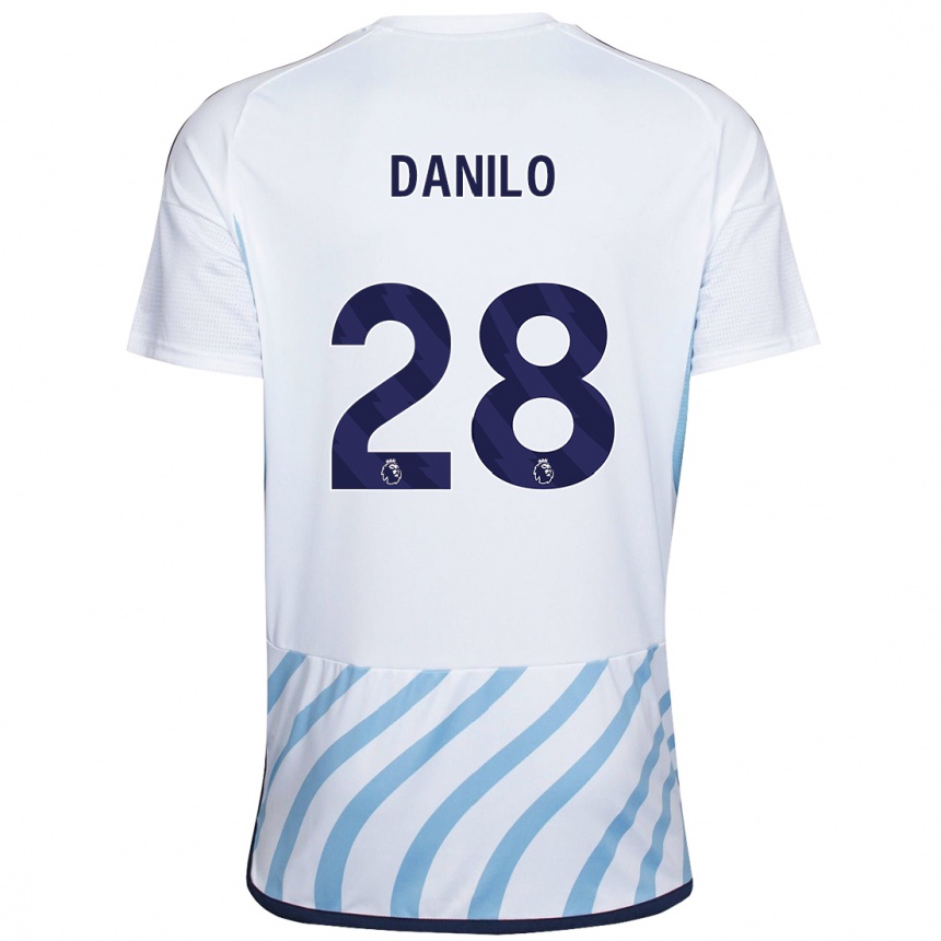 Kinder Fußball Danilo #28 Weiß Blau Auswärtstrikot Trikot 2023/24 T-Shirt Luxemburg