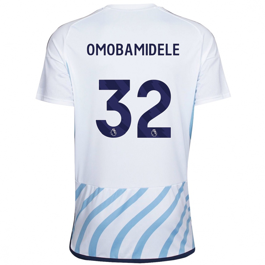 Kinder Fußball Andrew Omobamidele #32 Weiß Blau Auswärtstrikot Trikot 2023/24 T-Shirt Luxemburg