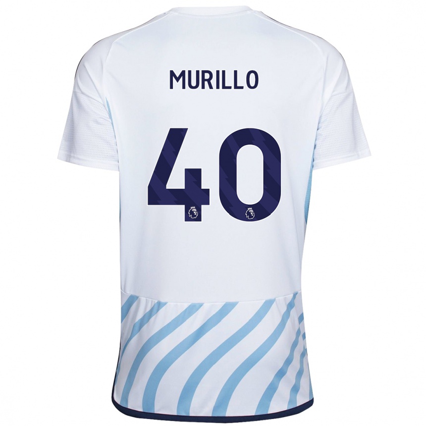 Kinder Fußball Murillo #40 Weiß Blau Auswärtstrikot Trikot 2023/24 T-Shirt Luxemburg