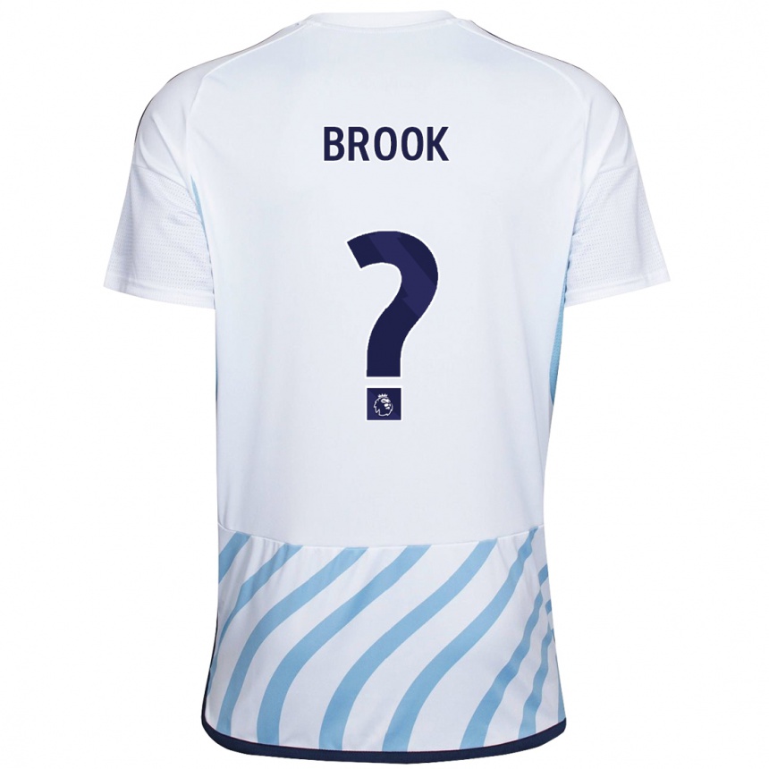 Kinder Fußball Will Brook #0 Weiß Blau Auswärtstrikot Trikot 2023/24 T-Shirt Luxemburg