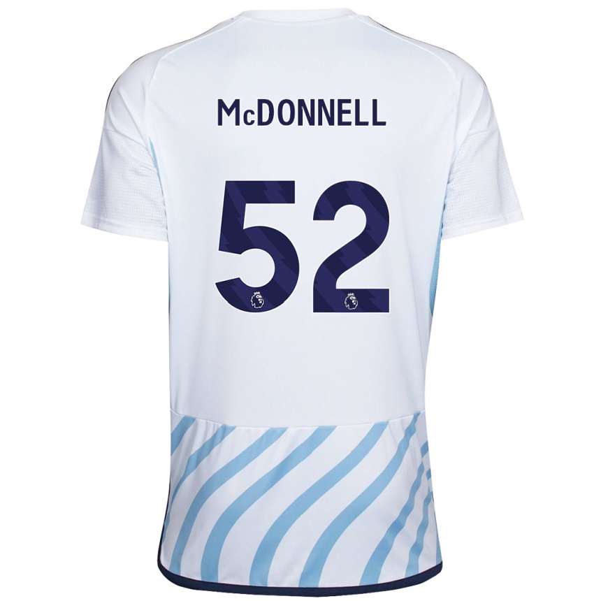 Kinder Fußball Jamie Mcdonnell #52 Weiß Blau Auswärtstrikot Trikot 2023/24 T-Shirt Luxemburg