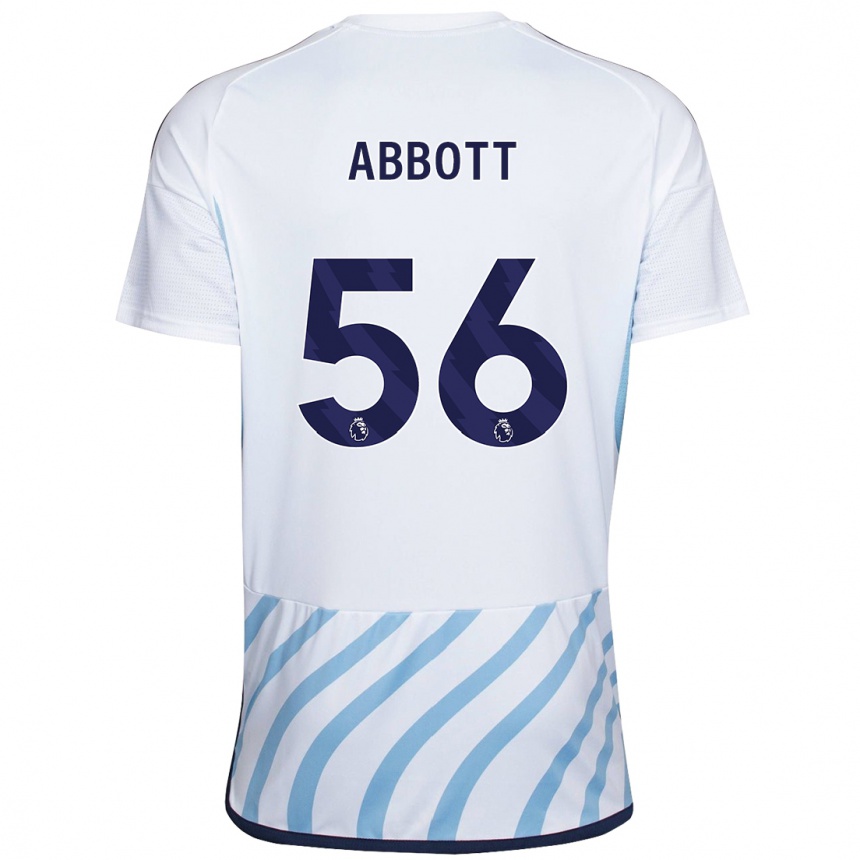 Kinder Fußball Zach Abbott #56 Weiß Blau Auswärtstrikot Trikot 2023/24 T-Shirt Luxemburg