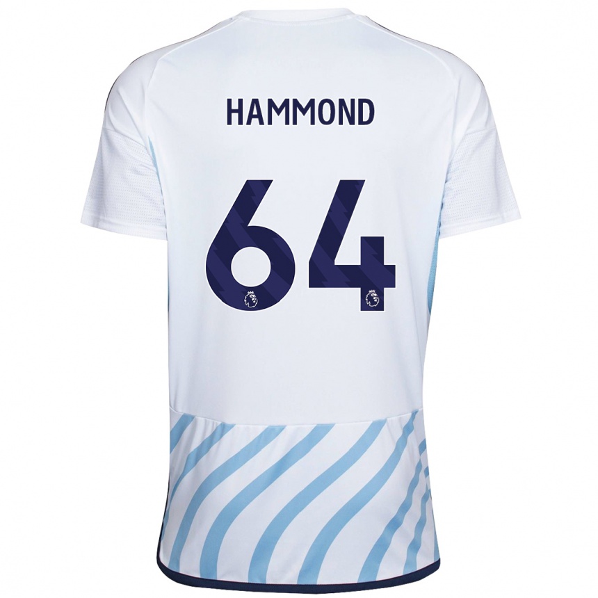 Kinder Fußball Ben Hammond #64 Weiß Blau Auswärtstrikot Trikot 2023/24 T-Shirt Luxemburg