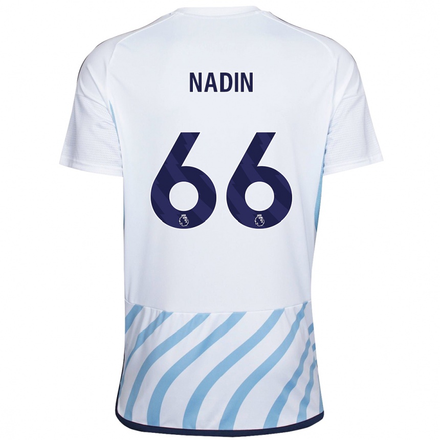 Kinder Fußball Jack Nadin #66 Weiß Blau Auswärtstrikot Trikot 2023/24 T-Shirt Luxemburg