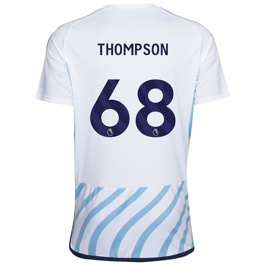 Kinder Fußball Jack Thompson #68 Weiß Blau Auswärtstrikot Trikot 2023/24 T-Shirt Luxemburg