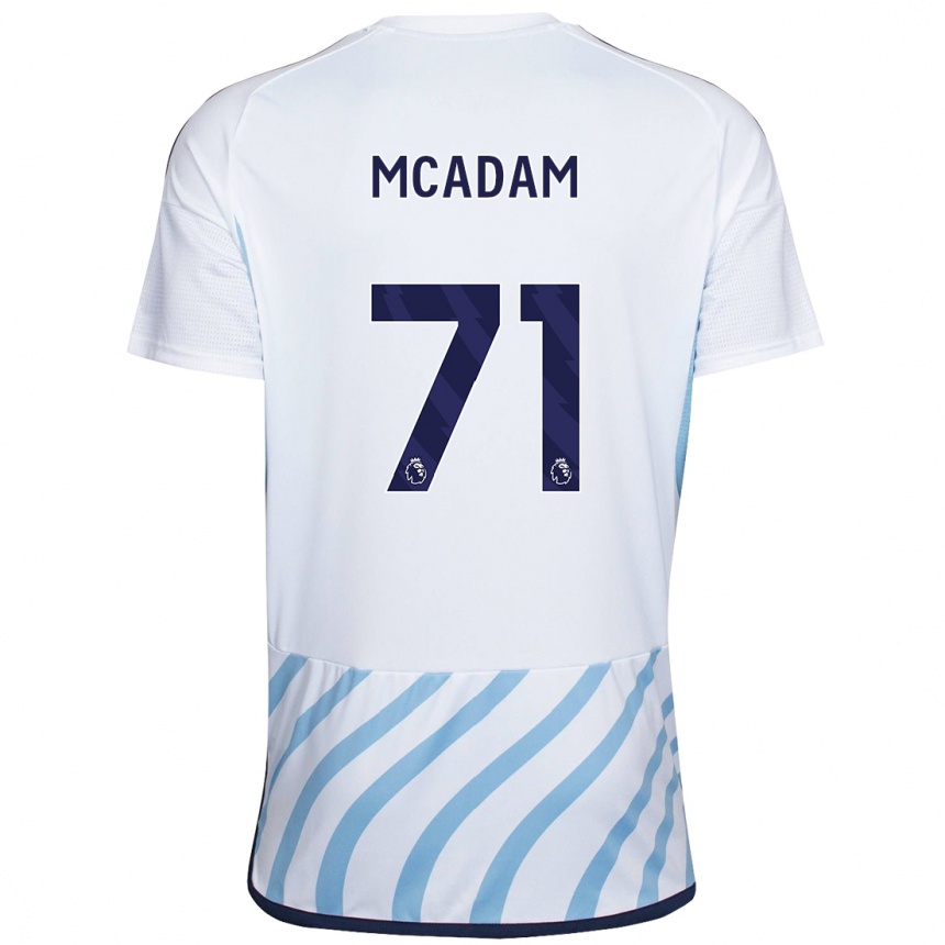 Kinder Fußball Kyle Mcadam #71 Weiß Blau Auswärtstrikot Trikot 2023/24 T-Shirt Luxemburg