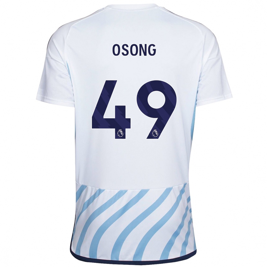 Kinder Fußball Detlef Esapa Osong #49 Weiß Blau Auswärtstrikot Trikot 2023/24 T-Shirt Luxemburg