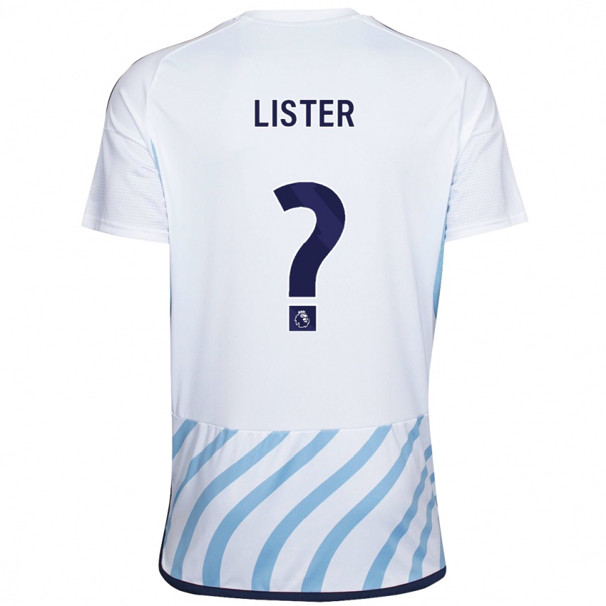Kinder Fußball Henry Lister #0 Weiß Blau Auswärtstrikot Trikot 2023/24 T-Shirt Luxemburg