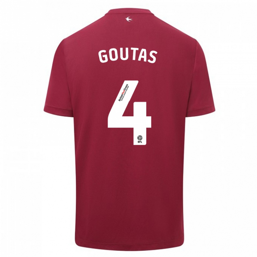 Kinder Fußball Dimitrios Goutas #4 Rot Auswärtstrikot Trikot 2023/24 T-Shirt Luxemburg