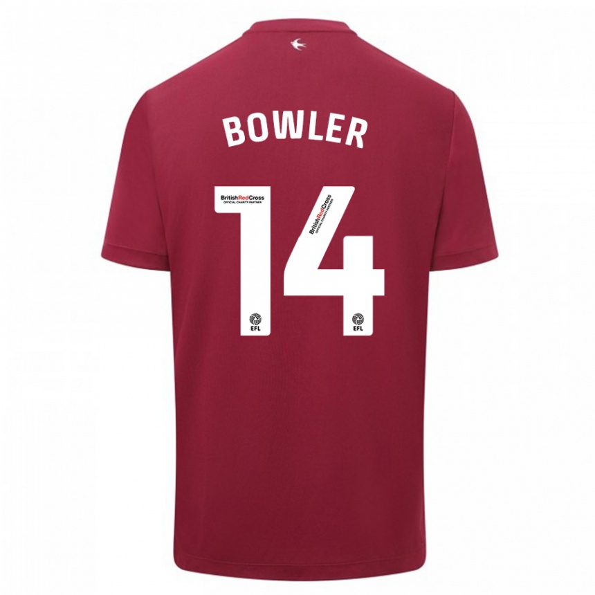 Kinder Fußball Josh Bowler #14 Rot Auswärtstrikot Trikot 2023/24 T-Shirt Luxemburg