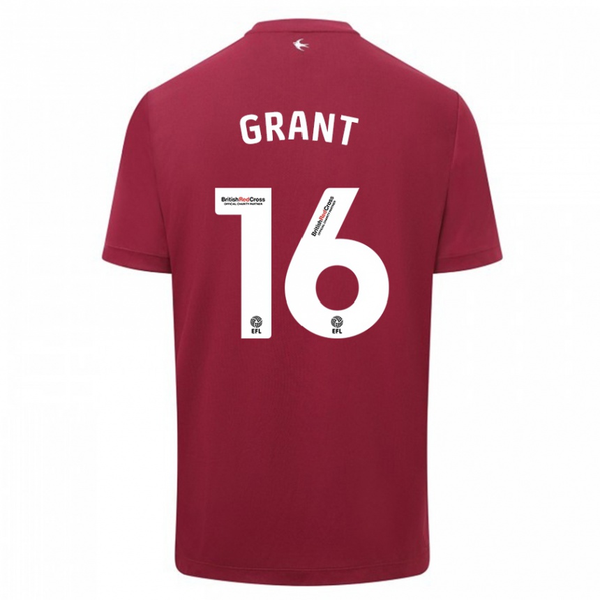 Kinder Fußball Karlan Grant #16 Rot Auswärtstrikot Trikot 2023/24 T-Shirt Luxemburg