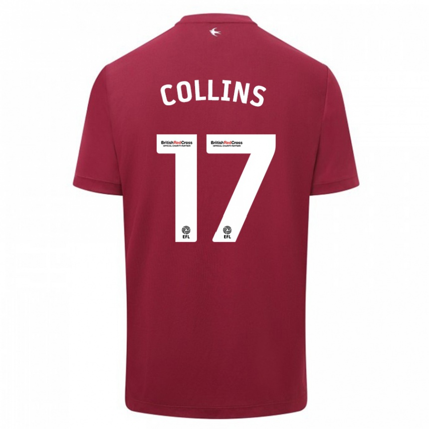 Kinder Fußball Jamilu Collins #17 Rot Auswärtstrikot Trikot 2023/24 T-Shirt Luxemburg