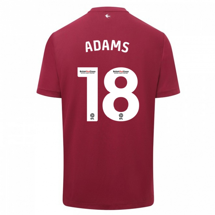 Kinder Fußball Ebou Adams #18 Rot Auswärtstrikot Trikot 2023/24 T-Shirt Luxemburg