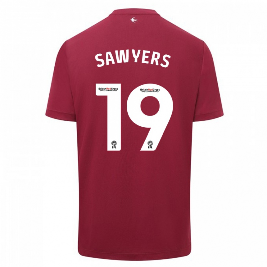 Kinder Fußball Romaine Sawyers #19 Rot Auswärtstrikot Trikot 2023/24 T-Shirt Luxemburg