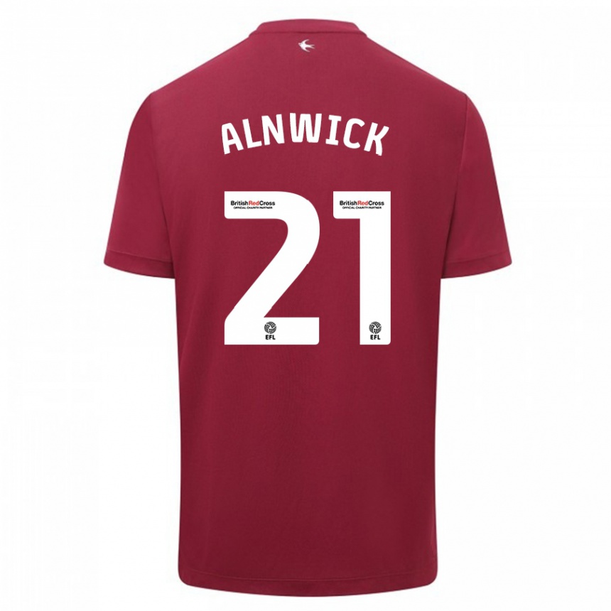 Kinder Fußball Jak Alnwick #21 Rot Auswärtstrikot Trikot 2023/24 T-Shirt Luxemburg