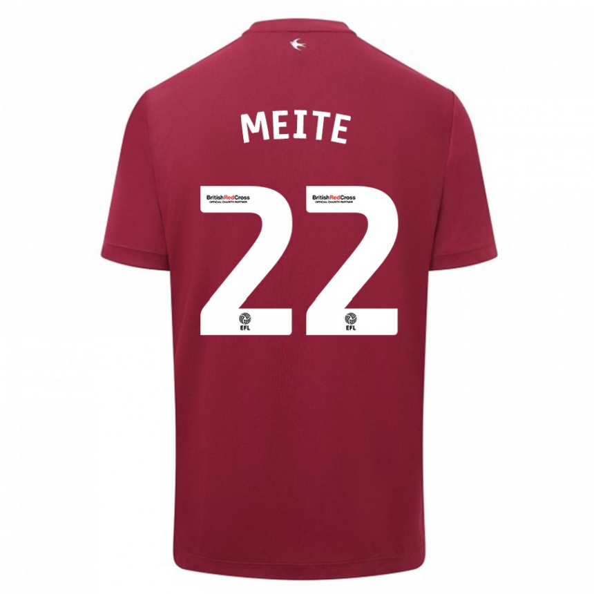 Kinder Fußball Yakou Méïté #22 Rot Auswärtstrikot Trikot 2023/24 T-Shirt Luxemburg