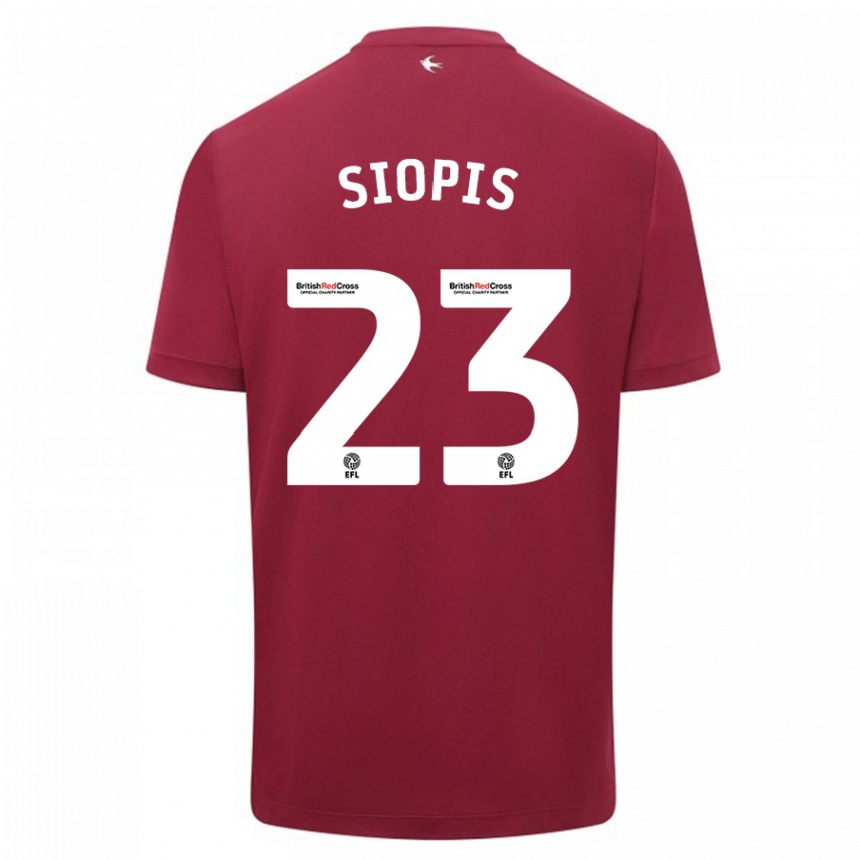 Kinder Fußball Manolis Siopis #23 Rot Auswärtstrikot Trikot 2023/24 T-Shirt Luxemburg