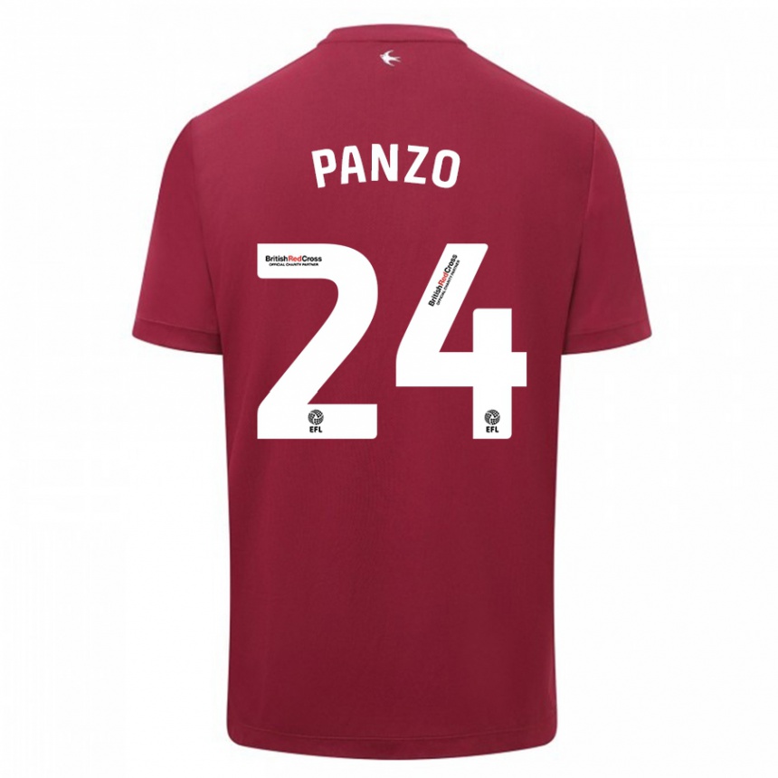 Kinder Fußball Jonathan Panzo #24 Rot Auswärtstrikot Trikot 2023/24 T-Shirt Luxemburg