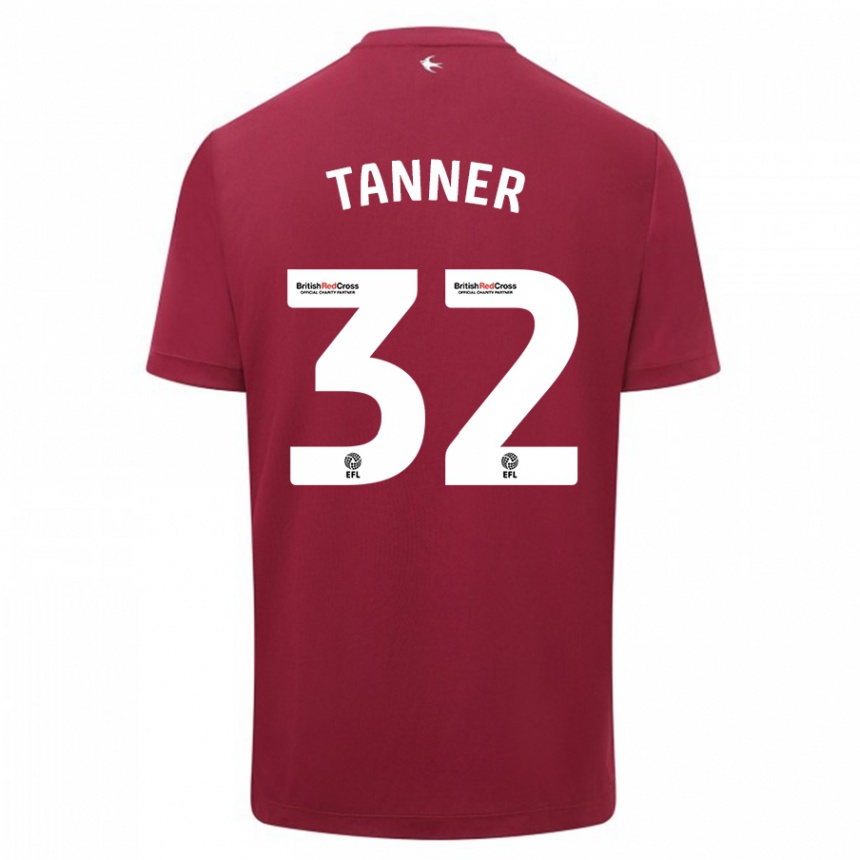 Kinder Fußball Ollie Tanner #32 Rot Auswärtstrikot Trikot 2023/24 T-Shirt Luxemburg