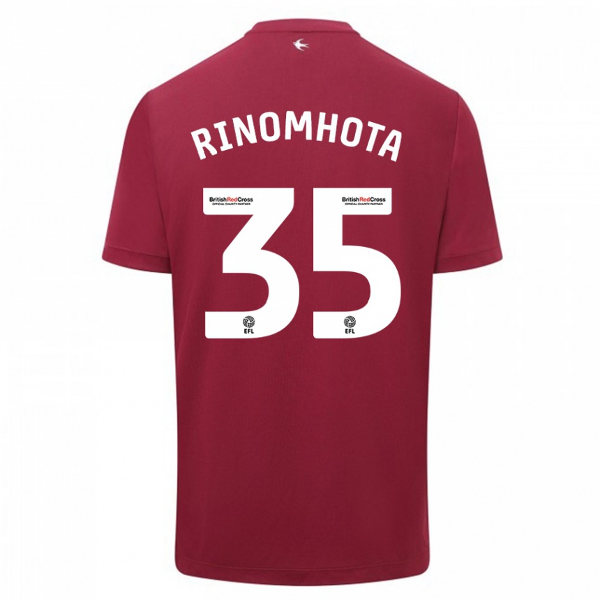 Kinder Fußball Andy Rinomhota #35 Rot Auswärtstrikot Trikot 2023/24 T-Shirt Luxemburg
