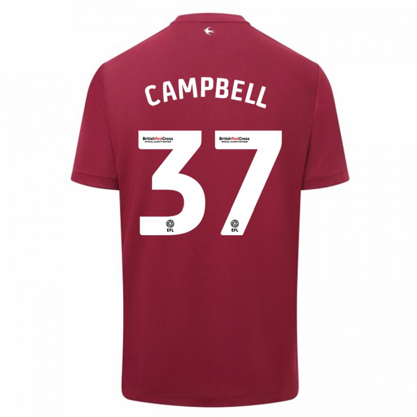Kinder Fußball Vontae Daley-Campbell #37 Rot Auswärtstrikot Trikot 2023/24 T-Shirt Luxemburg