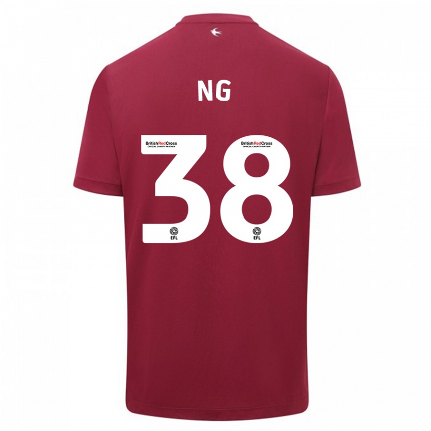 Kinder Fußball Perry Ng #38 Rot Auswärtstrikot Trikot 2023/24 T-Shirt Luxemburg