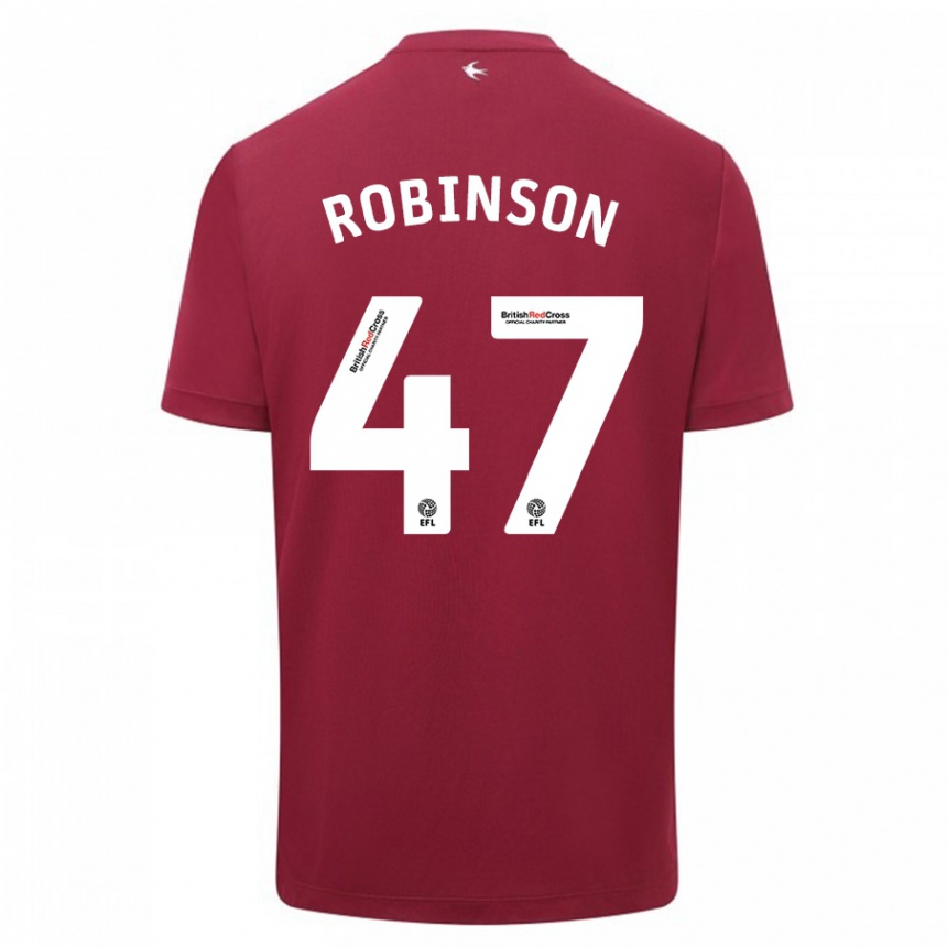 Kinder Fußball Callum Robinson #47 Rot Auswärtstrikot Trikot 2023/24 T-Shirt Luxemburg
