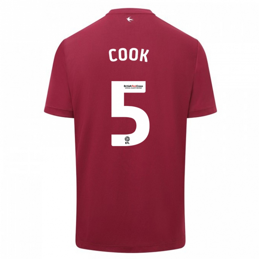 Kinder Fußball Freddie Cook #5 Rot Auswärtstrikot Trikot 2023/24 T-Shirt Luxemburg
