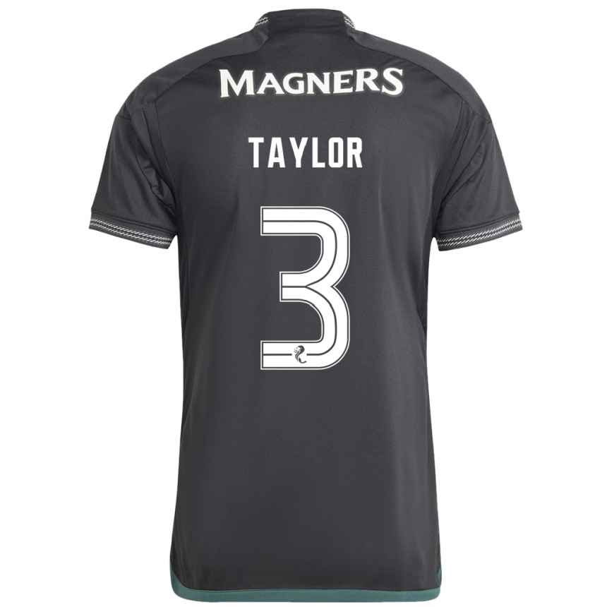 Kinder Fußball Greg Taylor #3 Schwarz Auswärtstrikot Trikot 2023/24 T-Shirt Luxemburg