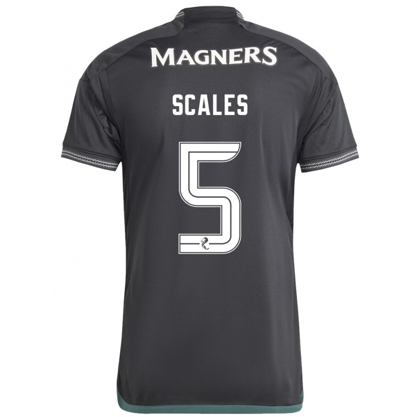 Kinder Fußball Liam Scales #5 Schwarz Auswärtstrikot Trikot 2023/24 T-Shirt Luxemburg
