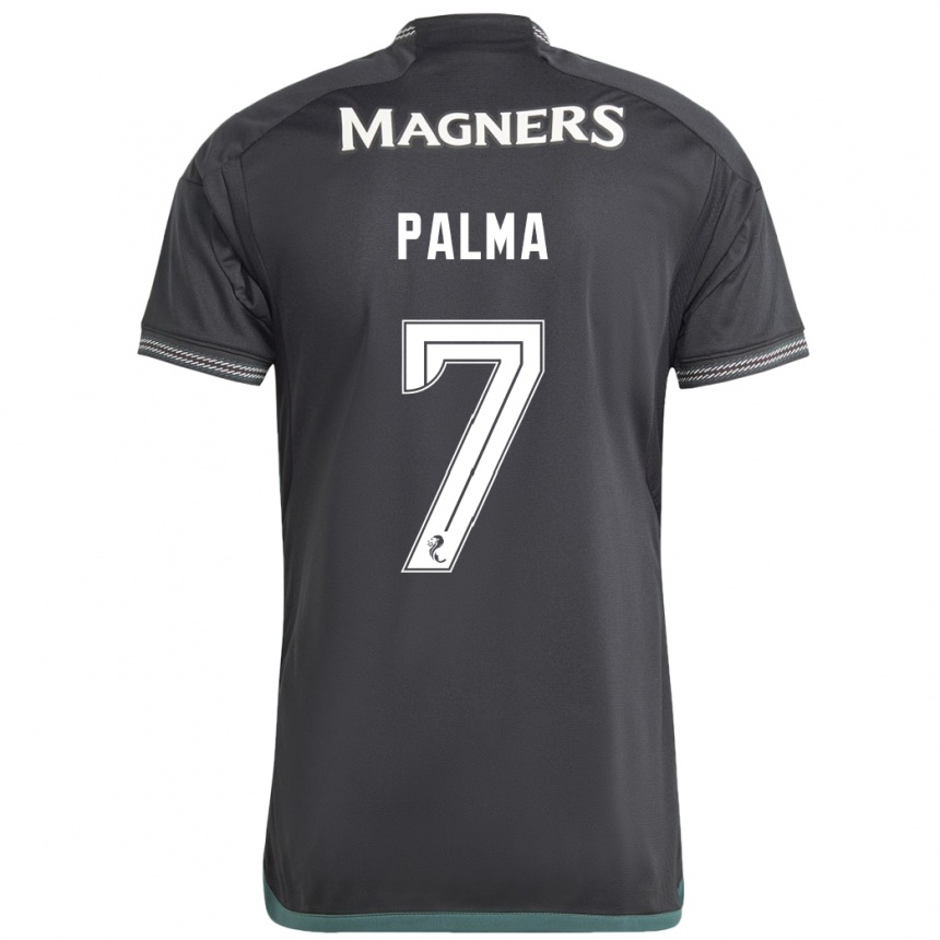 Kinder Fußball Luis Palma #7 Schwarz Auswärtstrikot Trikot 2023/24 T-Shirt Luxemburg