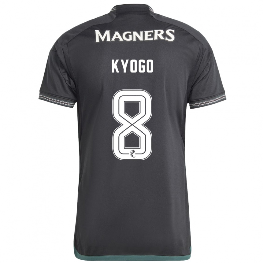Kinder Fußball Kyogo Furuhashi #8 Schwarz Auswärtstrikot Trikot 2023/24 T-Shirt Luxemburg