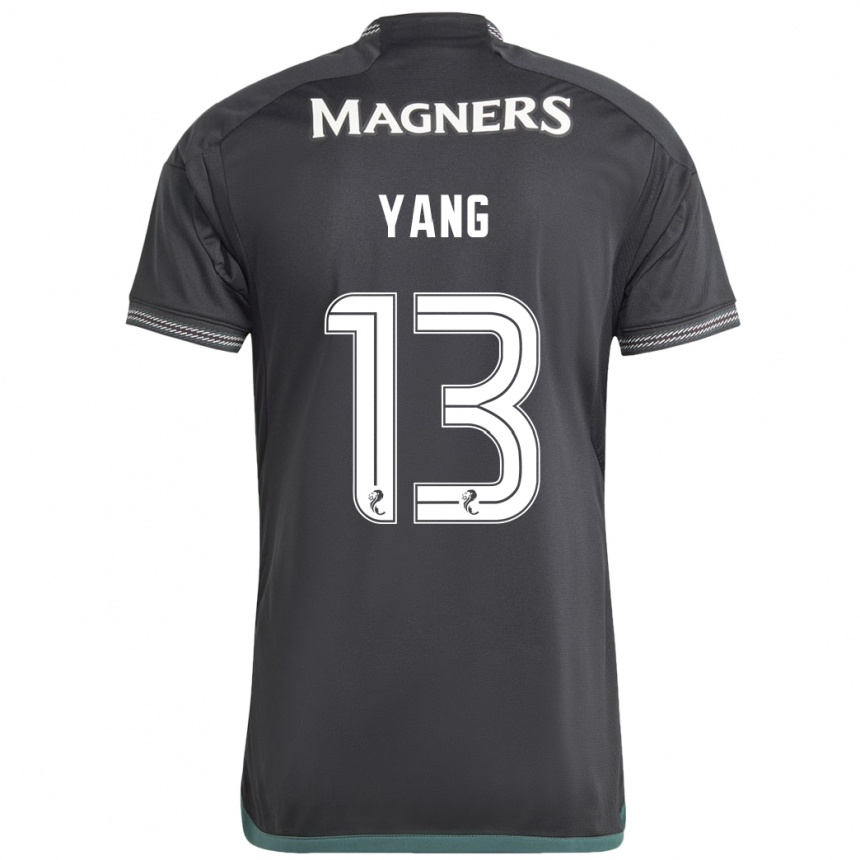 Kinder Fußball Hyun-Jun Yang #13 Schwarz Auswärtstrikot Trikot 2023/24 T-Shirt Luxemburg