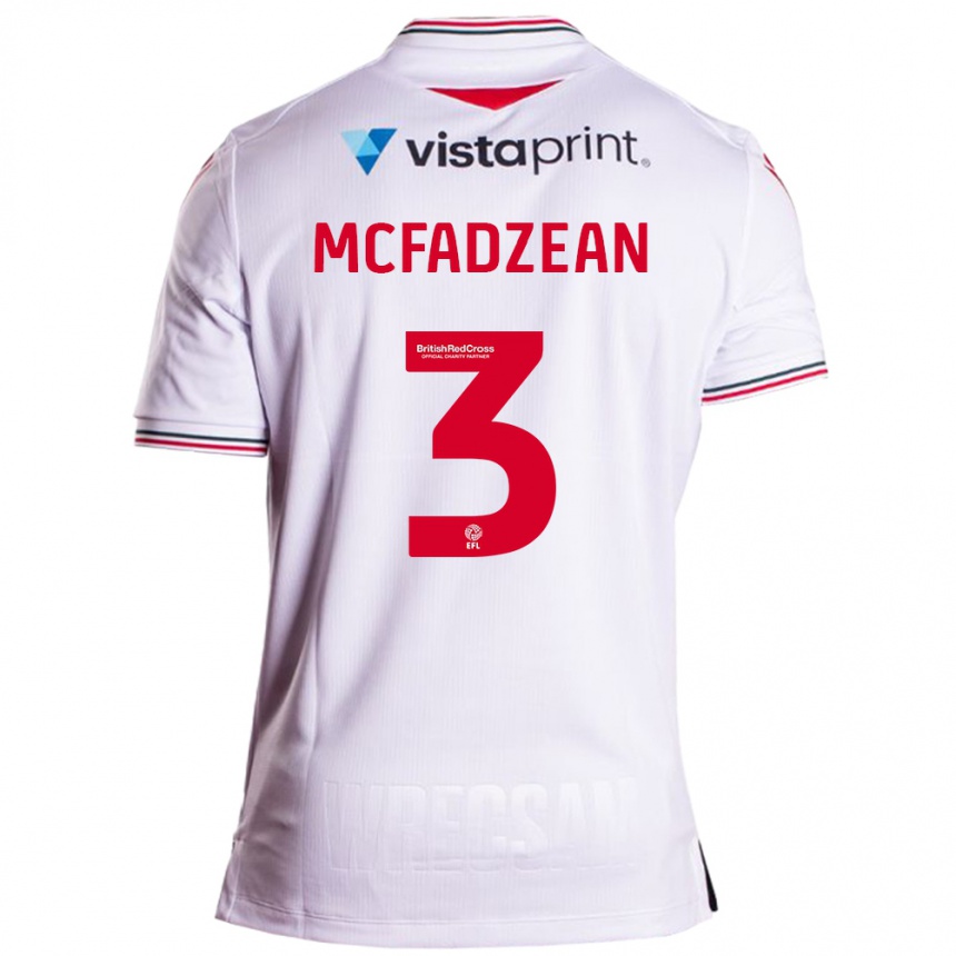 Kinder Fußball Callum Mcfadzean #3 Weiß Auswärtstrikot Trikot 2023/24 T-Shirt Luxemburg