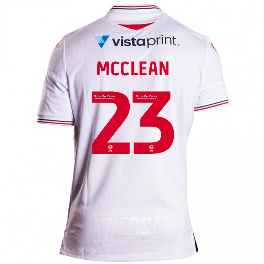 Kinder Fußball James Mcclean #23 Weiß Auswärtstrikot Trikot 2023/24 T-Shirt Luxemburg