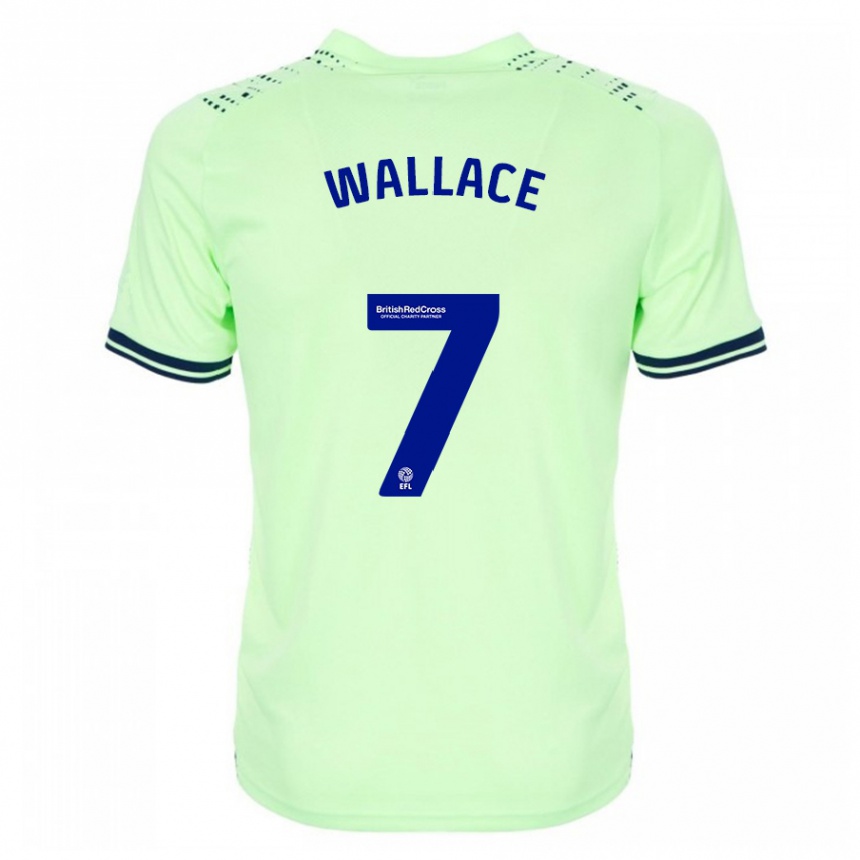 Kinder Fußball Jed Wallace #7 Marine Auswärtstrikot Trikot 2023/24 T-Shirt Luxemburg