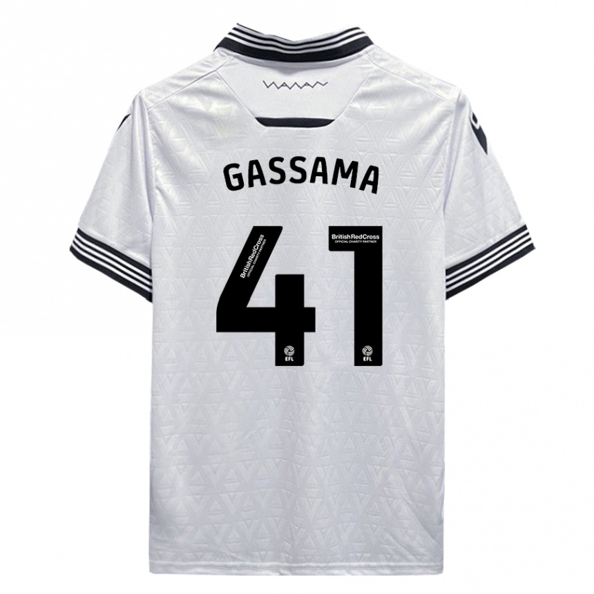 Kinder Fußball Djeidi Gassama #41 Weiß Auswärtstrikot Trikot 2023/24 T-Shirt Luxemburg