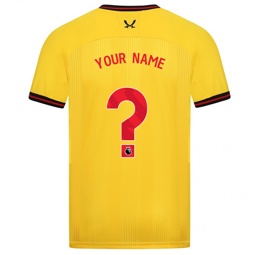 Kinder Fußball Ihren Namen #0 Gelb Auswärtstrikot Trikot 2023/24 T-Shirt Luxemburg