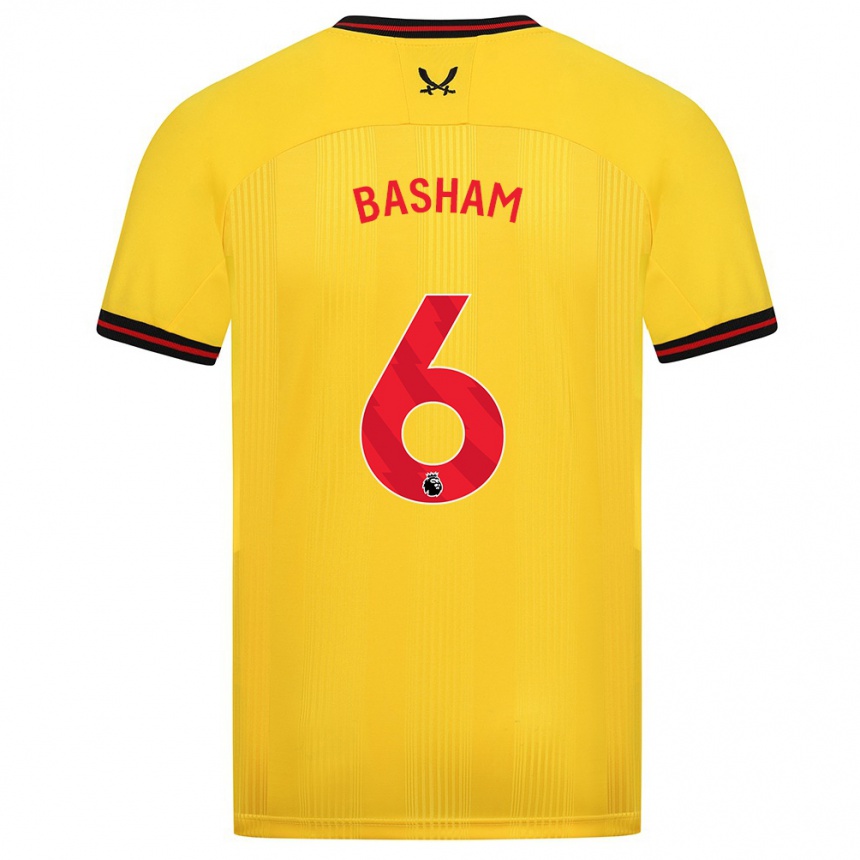 Kinder Fußball Chris Basham #6 Gelb Auswärtstrikot Trikot 2023/24 T-Shirt Luxemburg