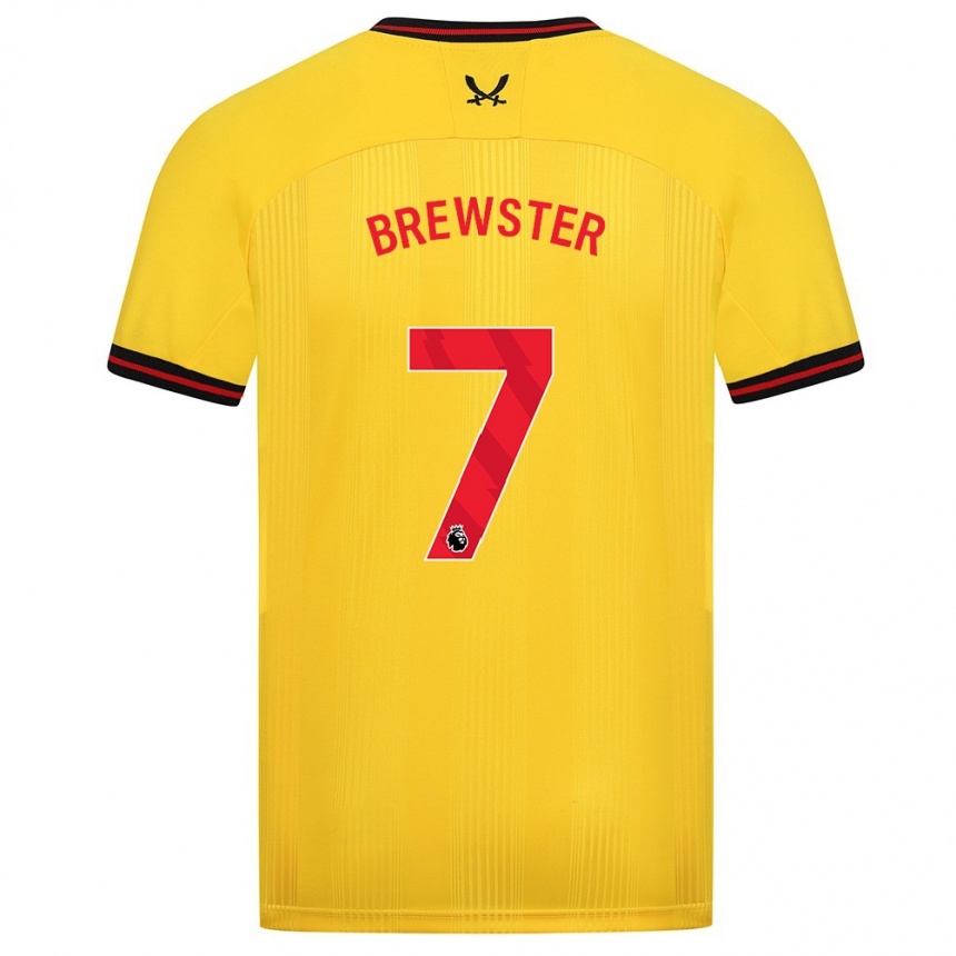 Kinder Fußball Rhian Brewster #7 Gelb Auswärtstrikot Trikot 2023/24 T-Shirt Luxemburg