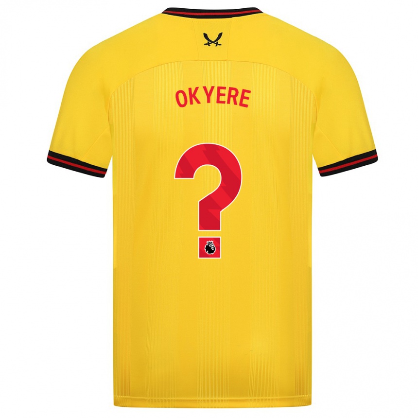 Kinder Fußball Seth Okyere #0 Gelb Auswärtstrikot Trikot 2023/24 T-Shirt Luxemburg